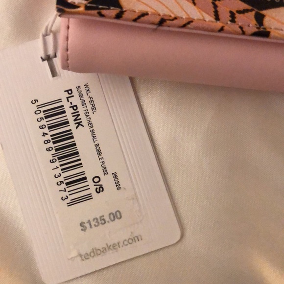 Ted Baker London Ferel Sunburst Feather Pink Leather Trifold Wallet NWT - Picture 14 of 15